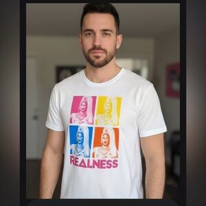 Colorful Graphic T-Shirt with Realness Print